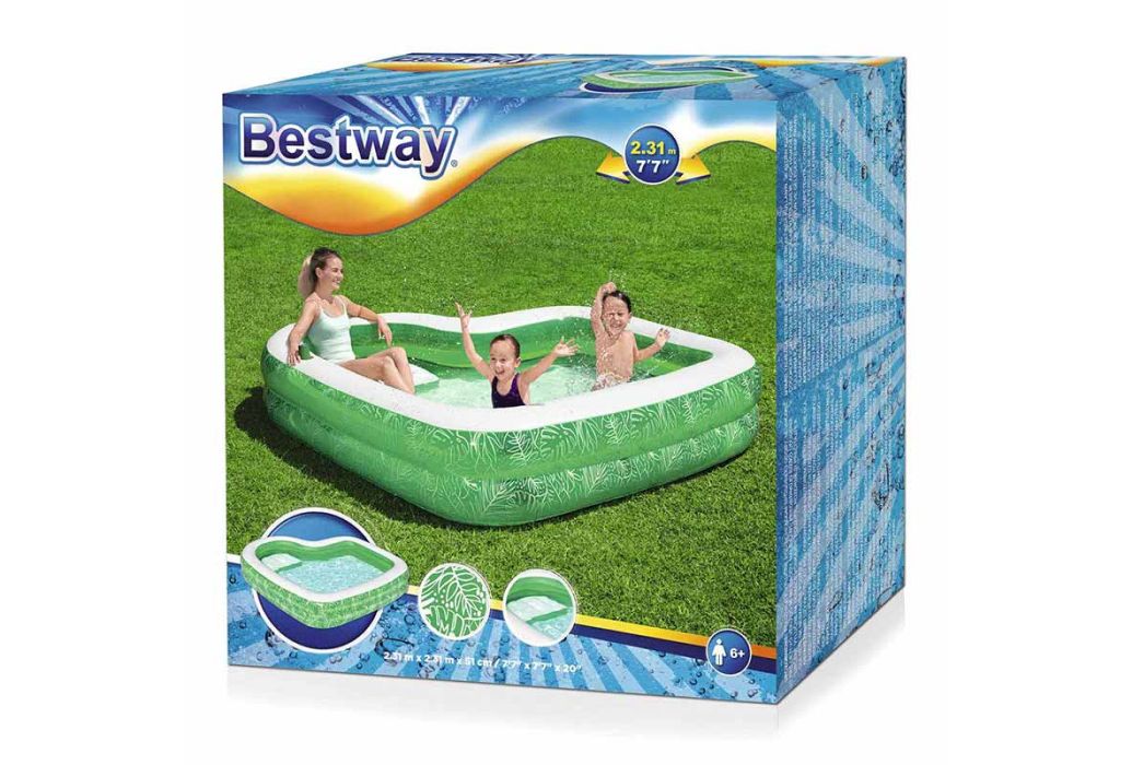 Bestway opblaasbaar zwembad tropical 231 x 231 x 51 cm