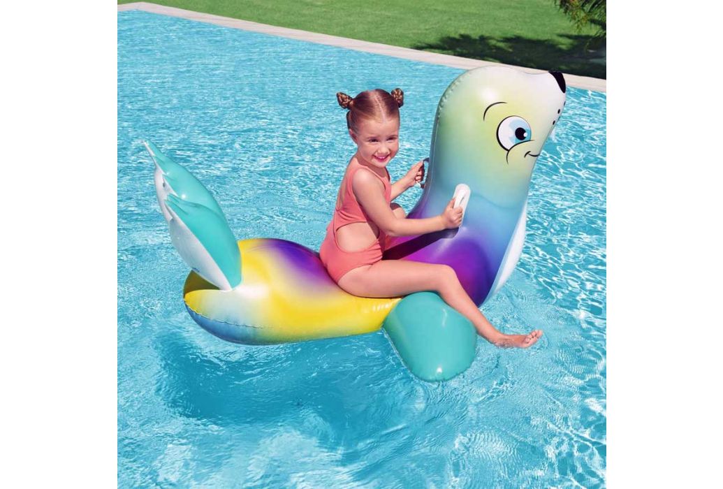 Bestway opblaasbare zeehond ride-on op water met 1 persoon