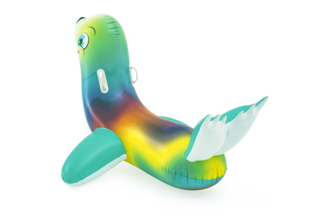 Bestway opblaasbare zeehond ride-on achterkant