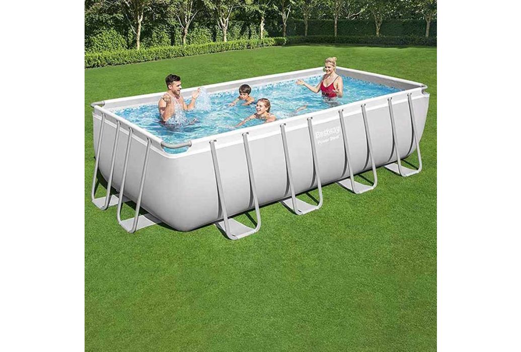Bestway Power Steel zwembad 488 x 244 x 122 zwembad in tuin
