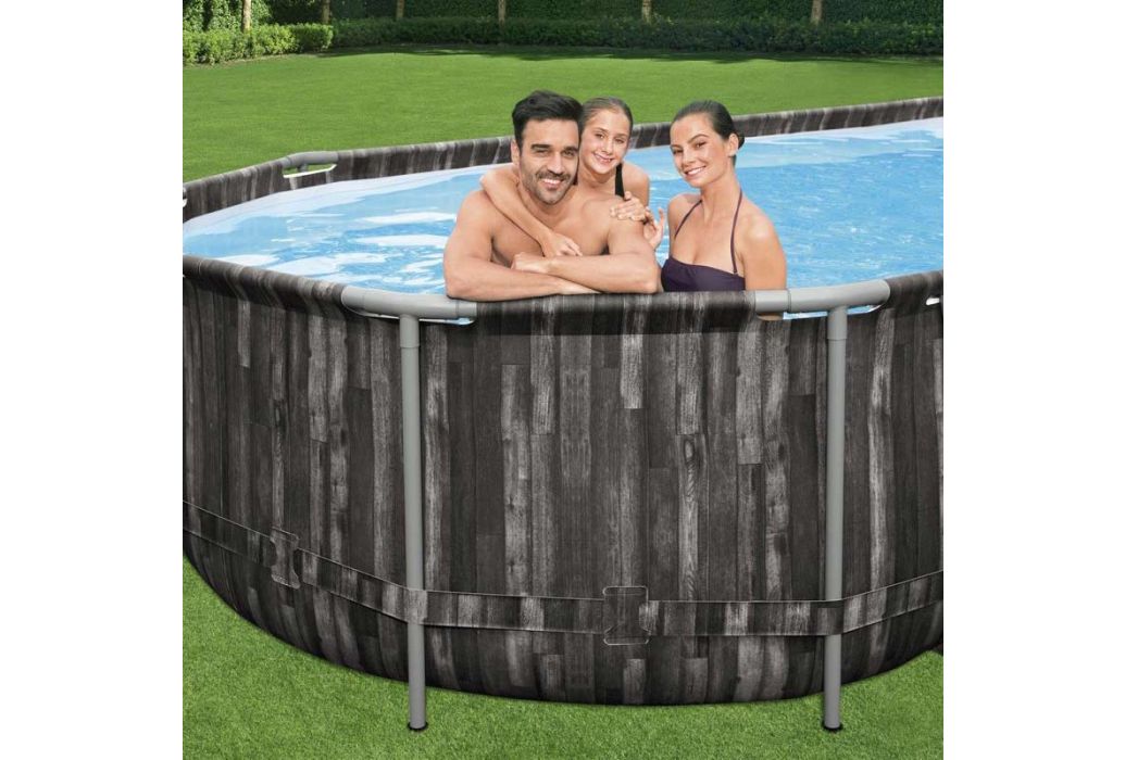 Bestway Power Steel hout zwembad 610 x 366 x 122 cm