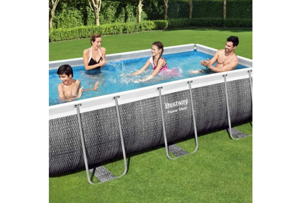 Bestway Power Steel Rotan zwembad 404 x 201 x 100 cm mensen