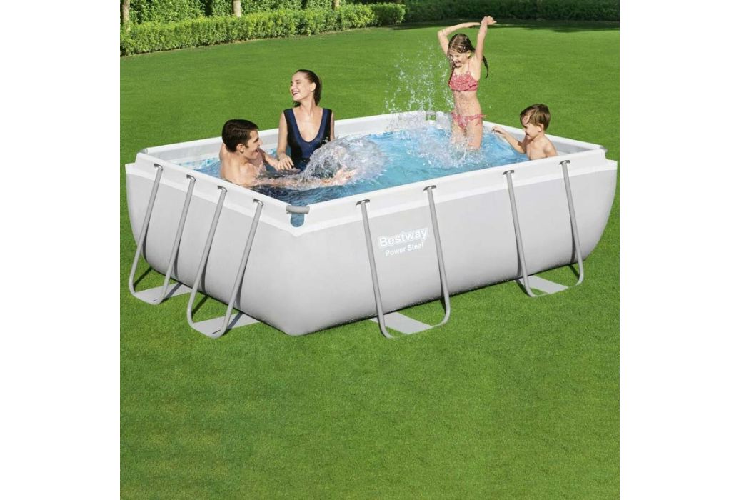 Bestway Power Steel zwembad met familie