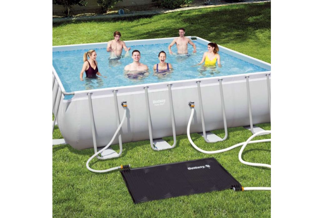 Bestway Solarverwarming Pool Pad aangesloten op zwembad