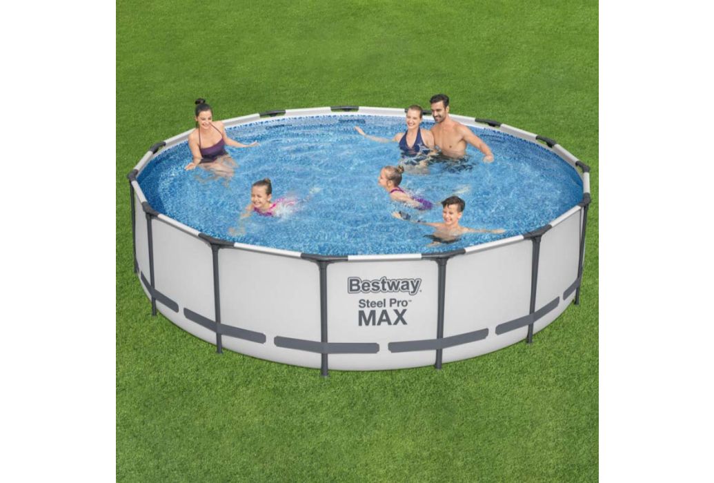 Bestway Steel Pro Max zwembad Ø 457 x 107 cm in gebruik