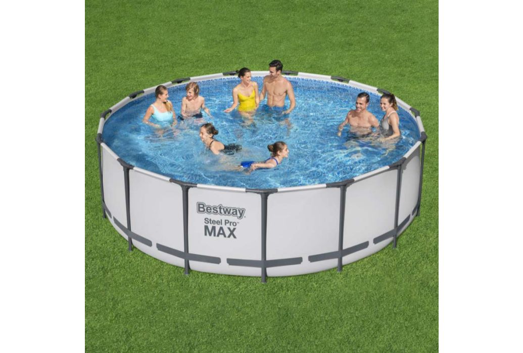 Bestway Steel Pro Max zwembad Ø 457 x 122 cm in gebruik