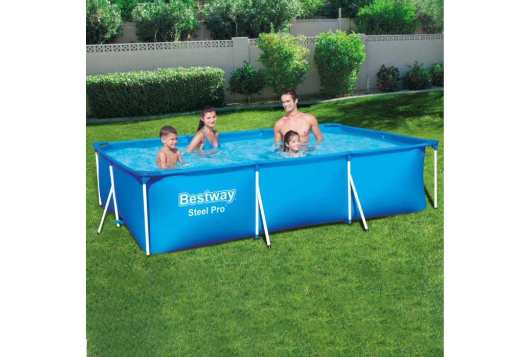 Bestway Steel Pro zwembad 300 x 201 x 66 cm in gebruik