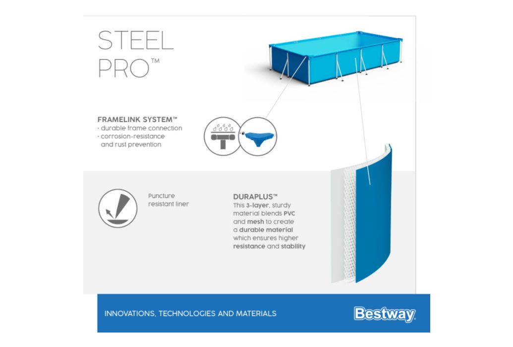 Bestway Steel Pro zwembad 300 x 201 x 66 cm materiaal