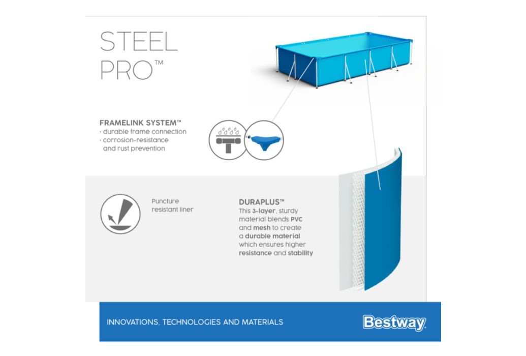 Bestway Steel Pro zwembad 400 x 211 x 81 cm materiaal