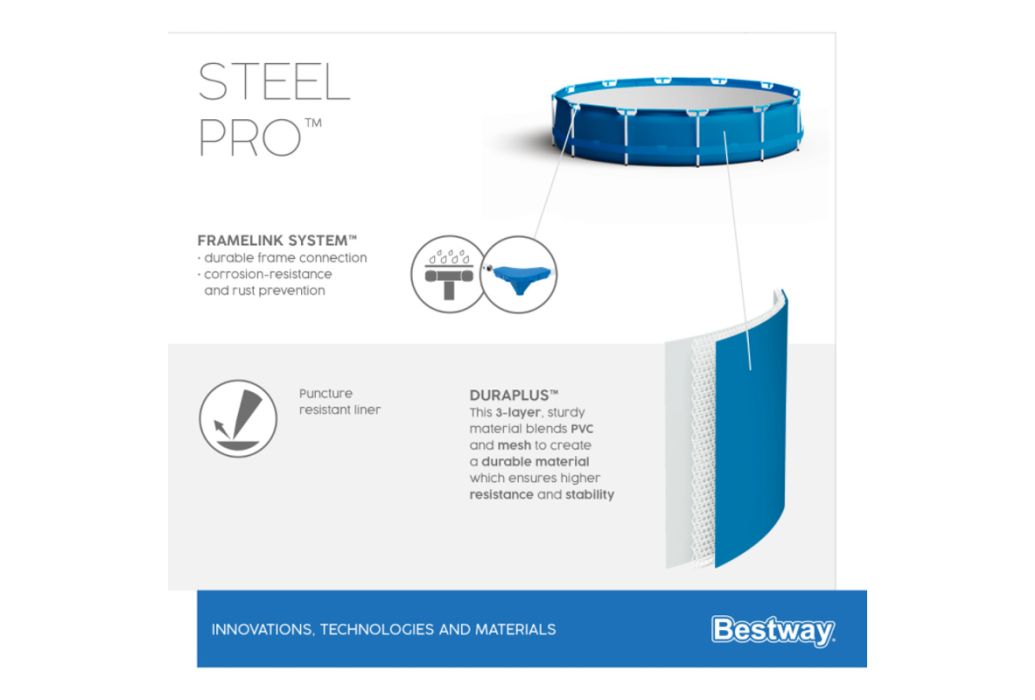 Bestway Steel Pro zwembad Ø 366 x 76 cm materiaal