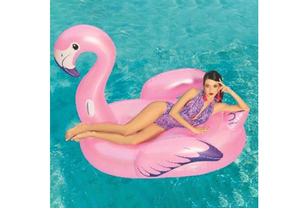 Bestway opblaasbare luxe flamingo in het water