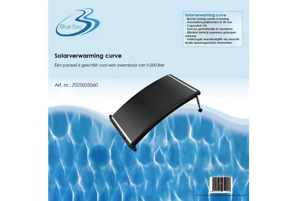 Blue Bay Solarverwarming op statief kappa curve zwart