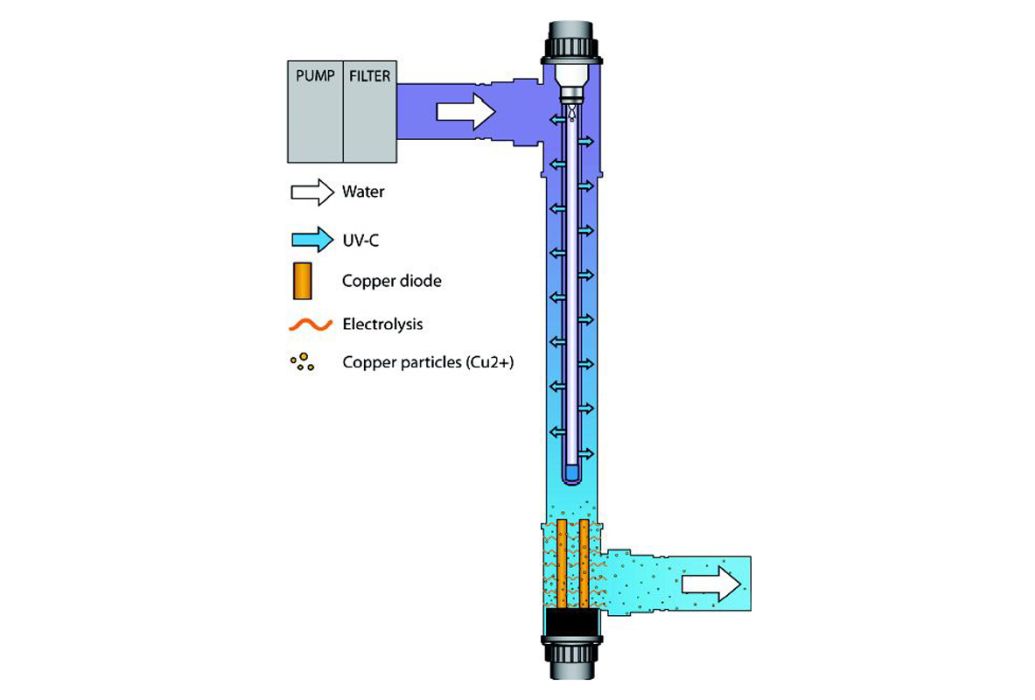 Blue Lagoon ionizer UV-C 40 watt illustratie werking