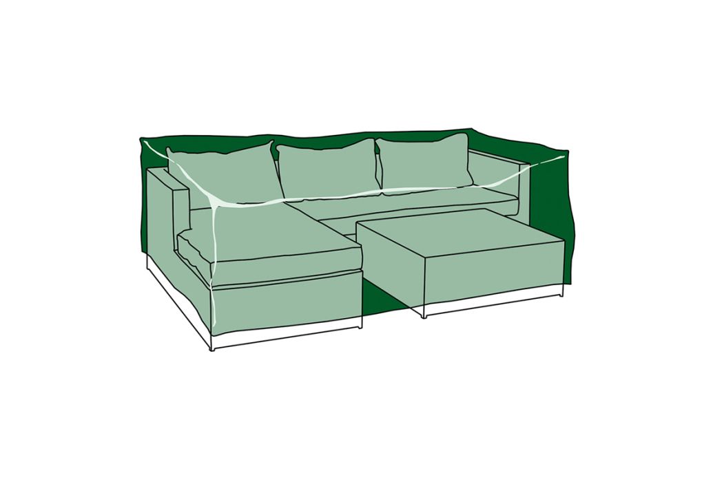 Cabano tuinmeubelhoes voor tafel & stoelen 240g/m² 213 x 132 x 74 cm schets