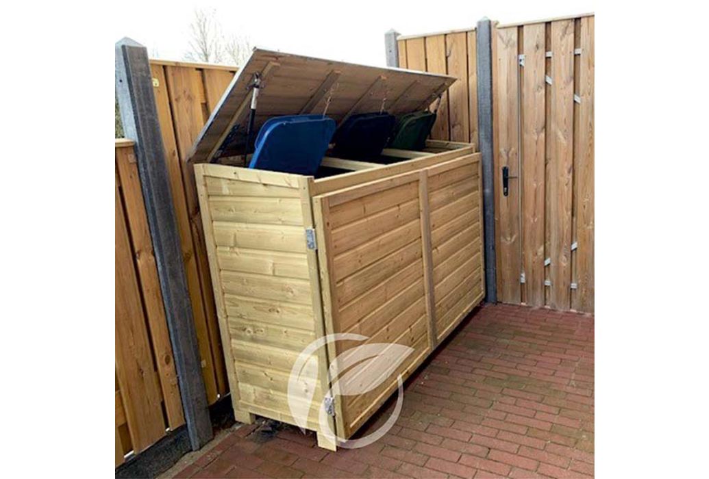 Tuinkast TRIO voor 3 klikos van 240 liter kast dicht klant