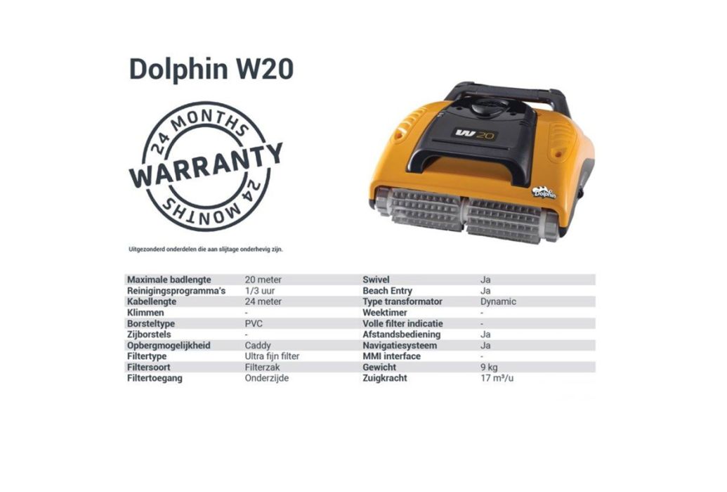 Dolphin W20 zwembadreiniger specificatie