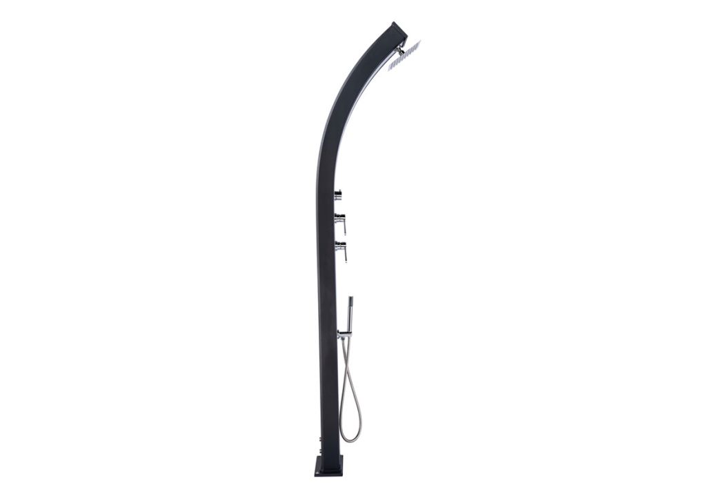 Formidra Buitendouche Dada Curve geborsteld aluminium zijaanzicht