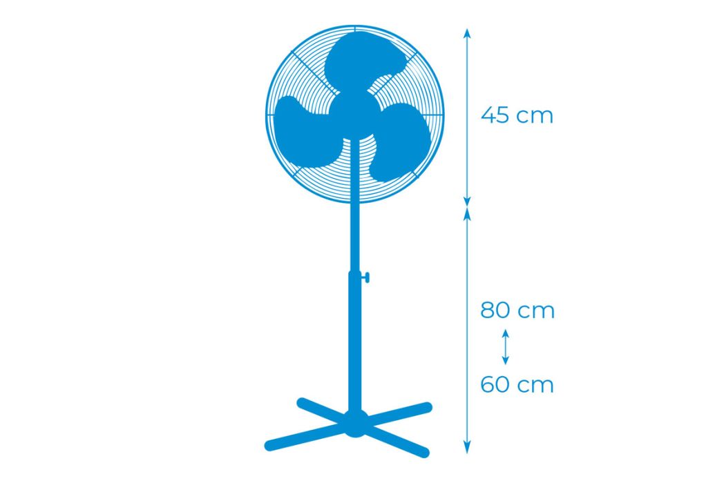 EDM staande ventilator verstelbaar 45W | 105 – 125 cm