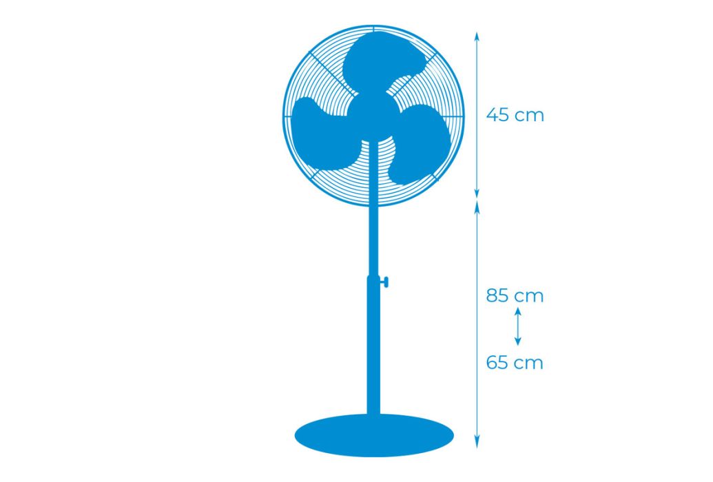 EDM staande ventilator verstelbaar zwart 45W