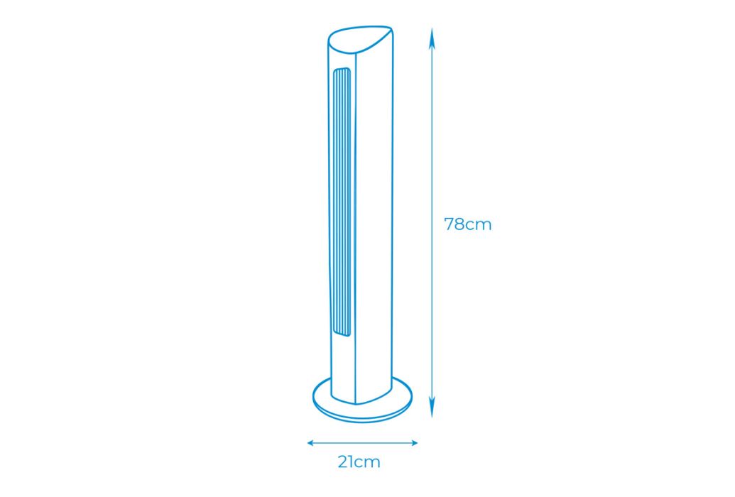 EDM torenventilator met afstandsbediening 60W | 28 x 78,3 cm 