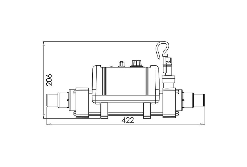Elecro Aquatic vijververwarming 2 kW tekening