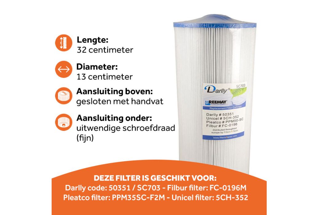 Darlly spa filter SC703 (5CH-352) kenmerken
