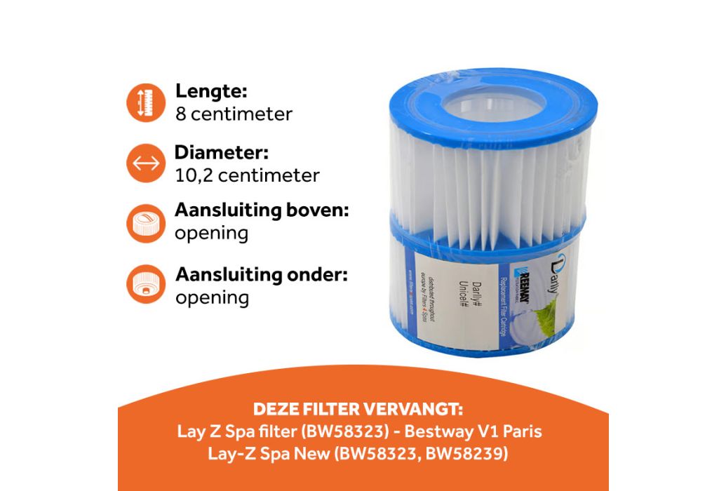 Darlly spa filter SC838 kenmerken