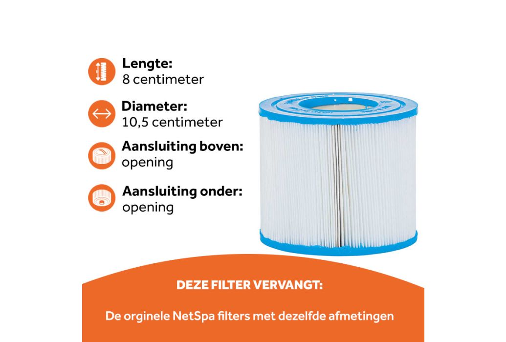 NetSpa spa filter 3-pack kenmerken