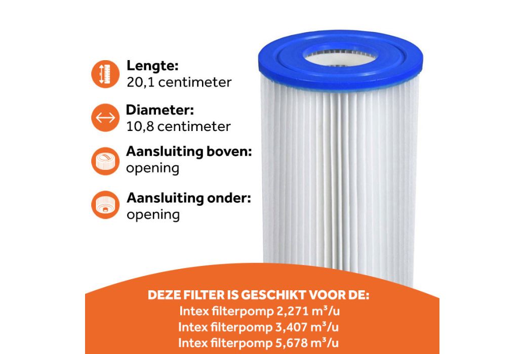 Comfortpool filtercartridge voor Intex filterpompen kenmerken