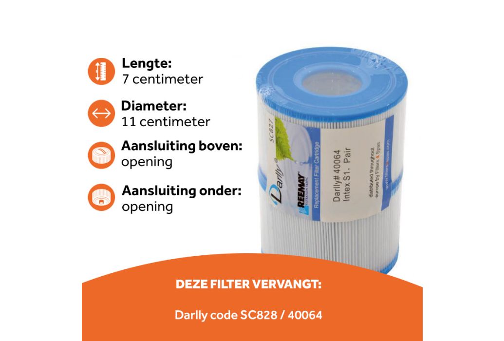 Darlly Spafilter SC827 kenmerken