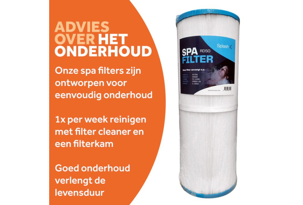 Splash-X spa filter RD50 onderhoud