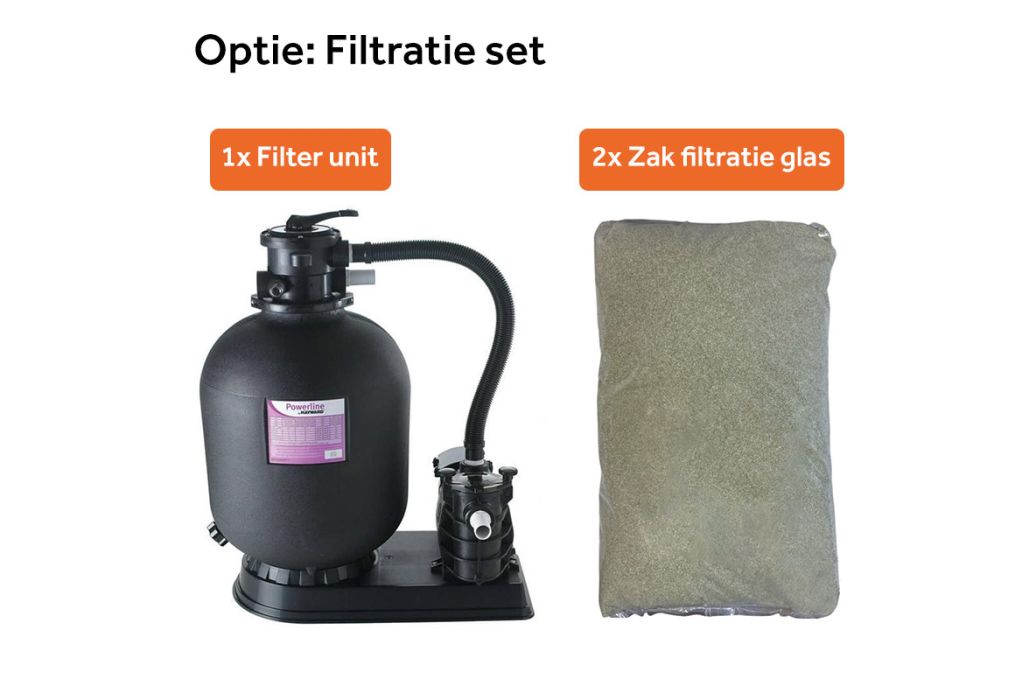Metalen zwembad rond Ø 460 x 120 cm filtratie set