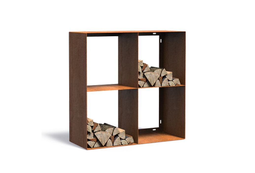 FORNO cortenstaal houtopslag | 100 x 40 x 100 cm