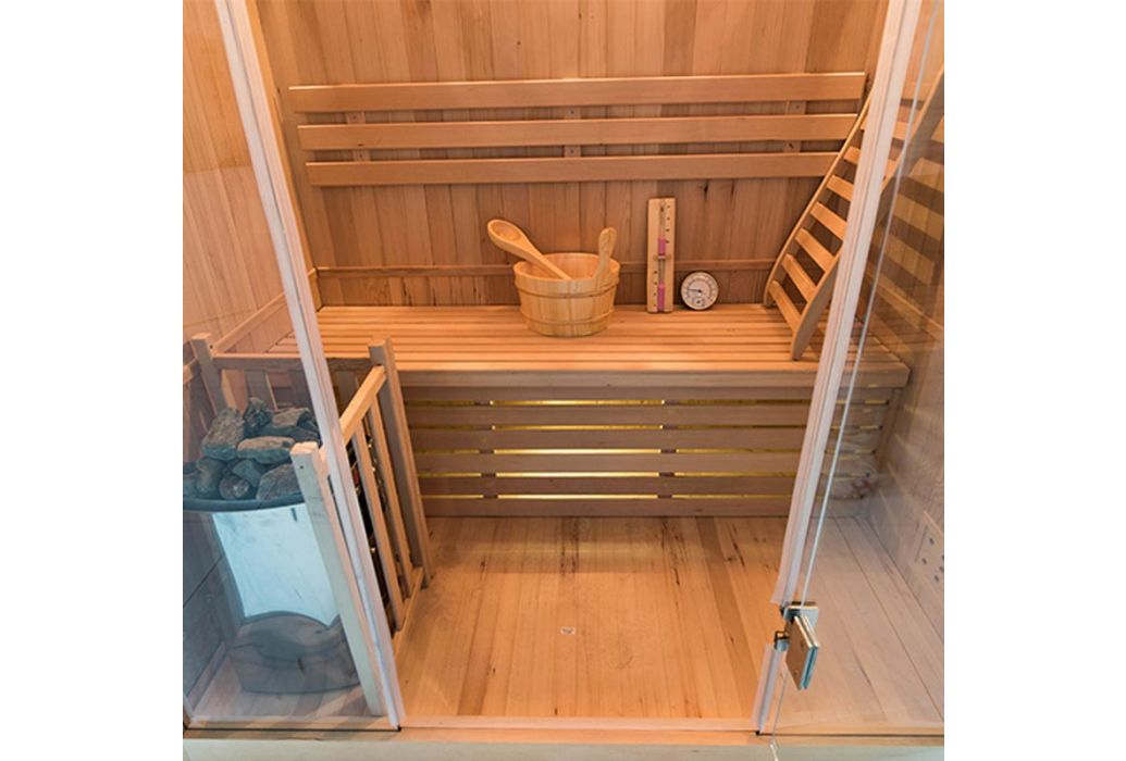 France Sense Finse sauna 150 x 150 x 200 cm bank en saunaset