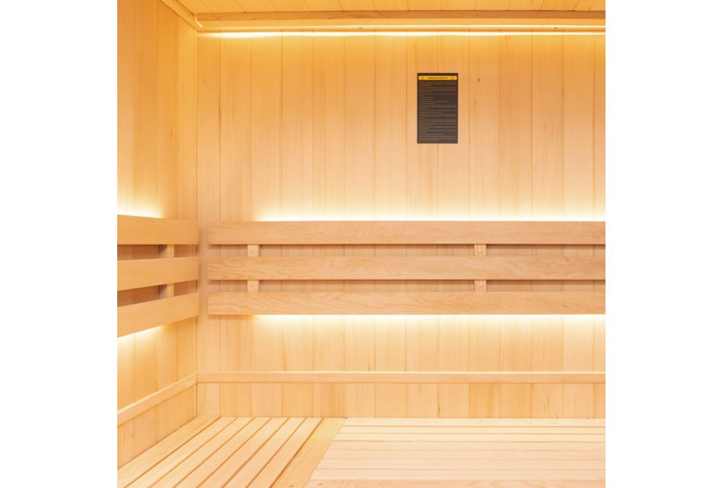 France Sense Finse sauna 150 x 150 x 200 cm binnenkant