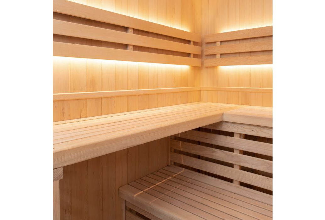 France Sense Finse sauna 150 x 150 x 200 cm binnenkant 