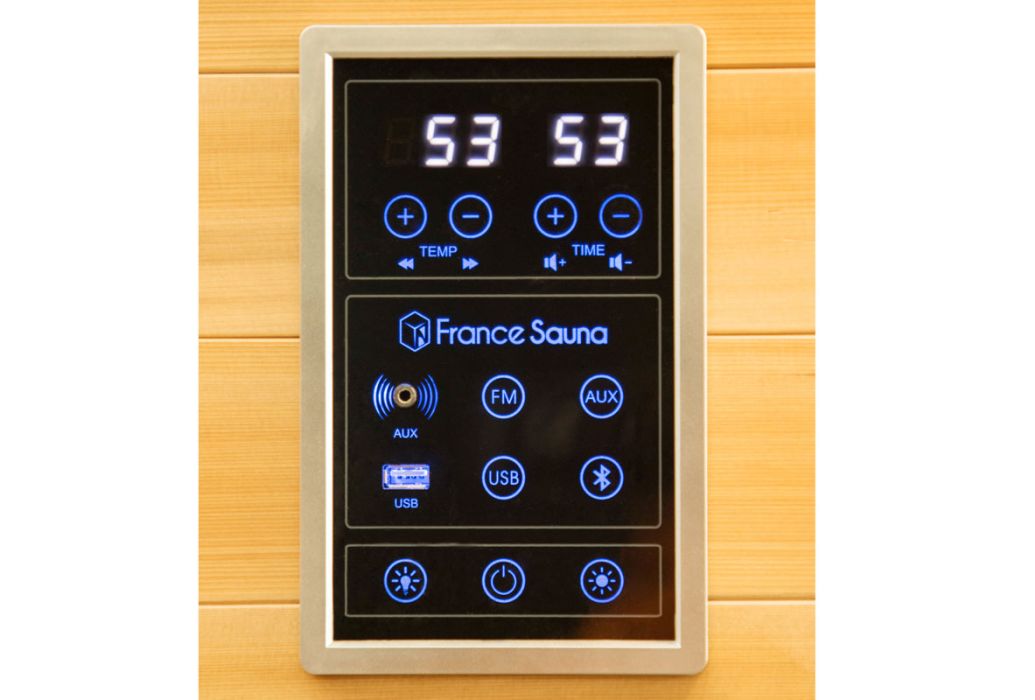 France Apollon infrarood sauna 153 x 128 x 190 cm bedieningspaneel