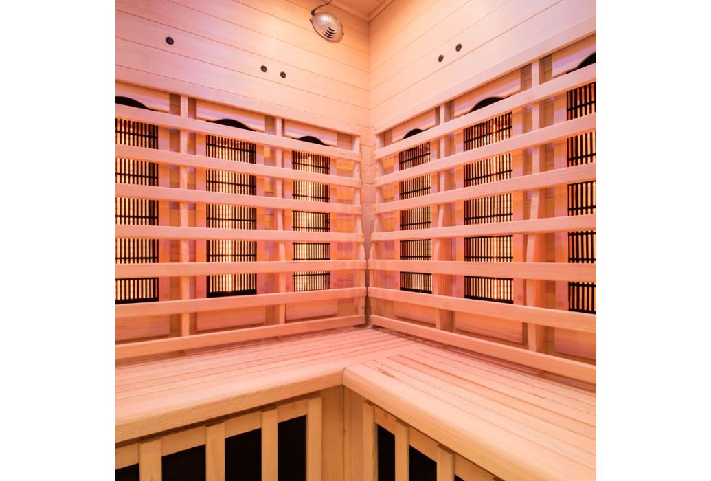 France Apollon infrarood sauna 120 x 120 x 190 cm binnenkant bank