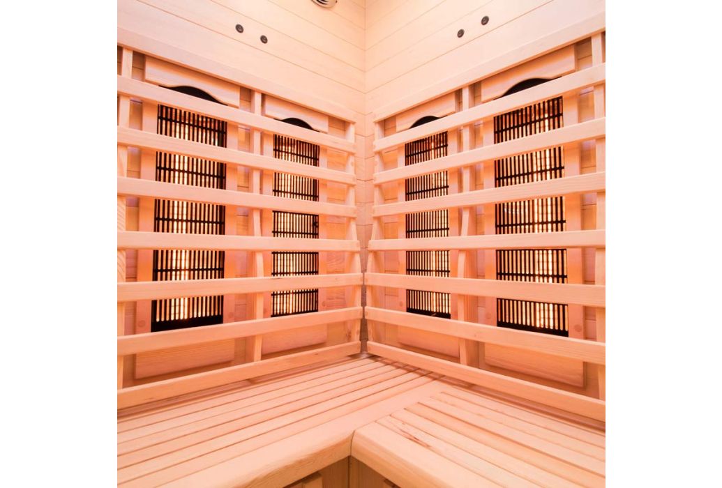 France Apollon infrarood sauna 120 x 120 x 190 cm binnenkant bank