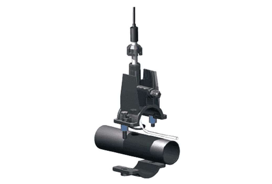 Splash-X gecombineerd aanboorzadel 50/63 mm met elektrodehouder en injectie aansluiting 4 x 6 voorbeeld