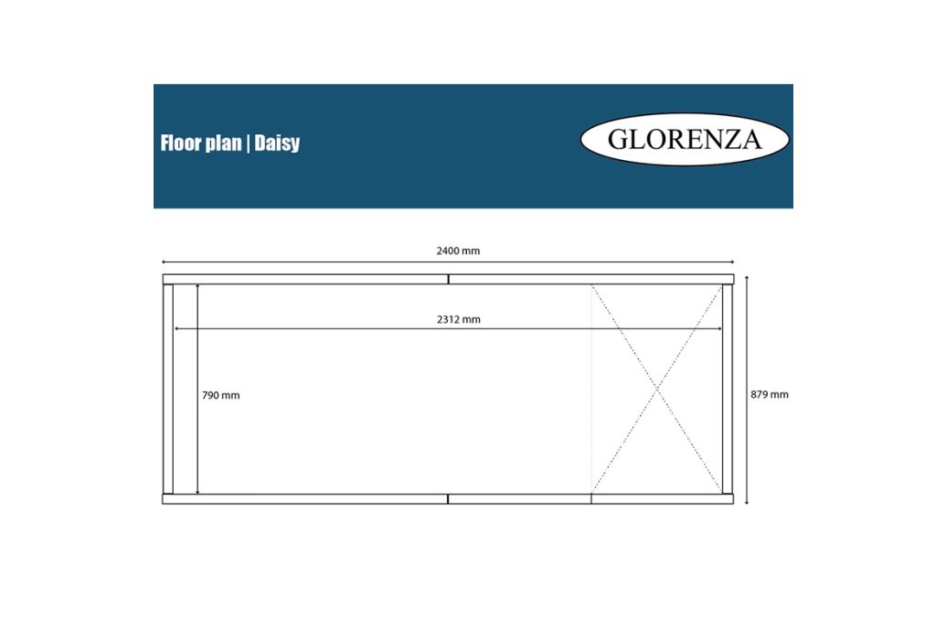 Glorenza kippenhok Daisy 243 x 95 x 124 cm vloerplan