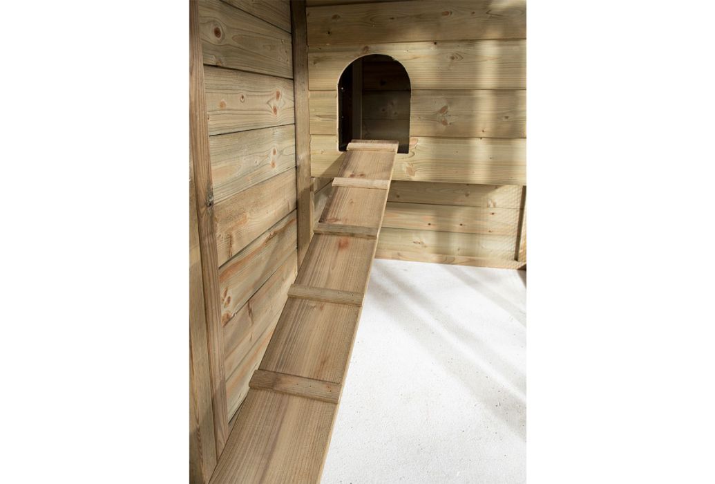 Glorenza kippenhok Daisy 243 x 95 x 124 cm loopplank met dwarslatten