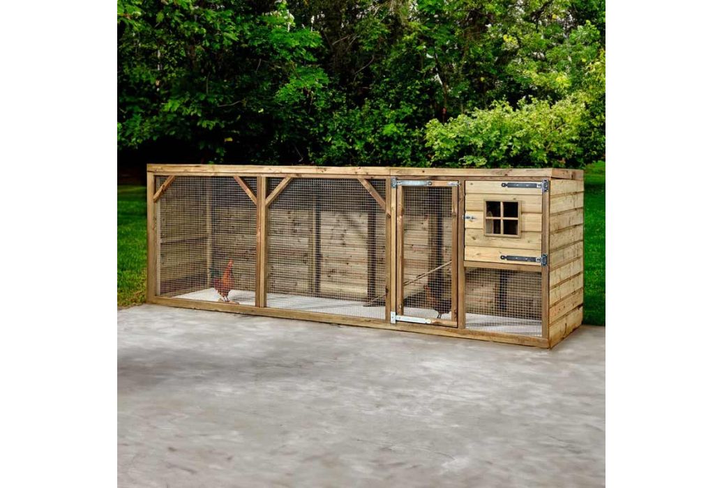 Glorenza konijnenhok Binky | 363 x 95 x 124 cm in een tuin 