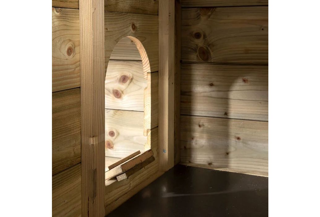 Glorenza konijnenhok Binky | 363 x 95 x 124 cm doorgang voor de kippen 