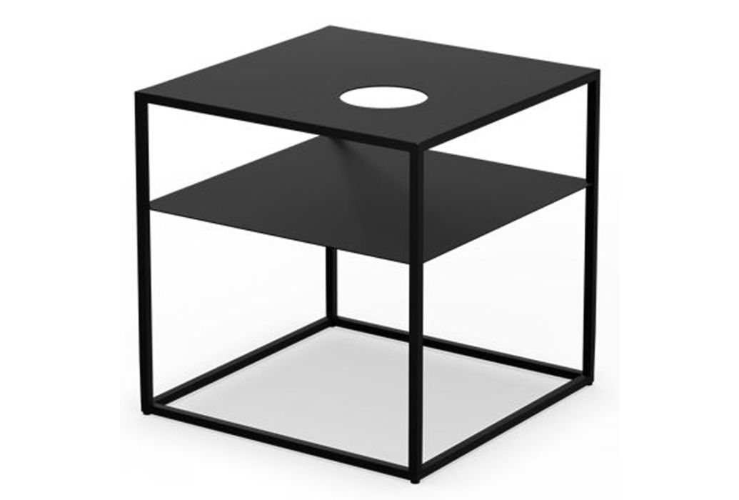 Höfats tafel met Spin Air 1200 tafelvuur tafel met gat