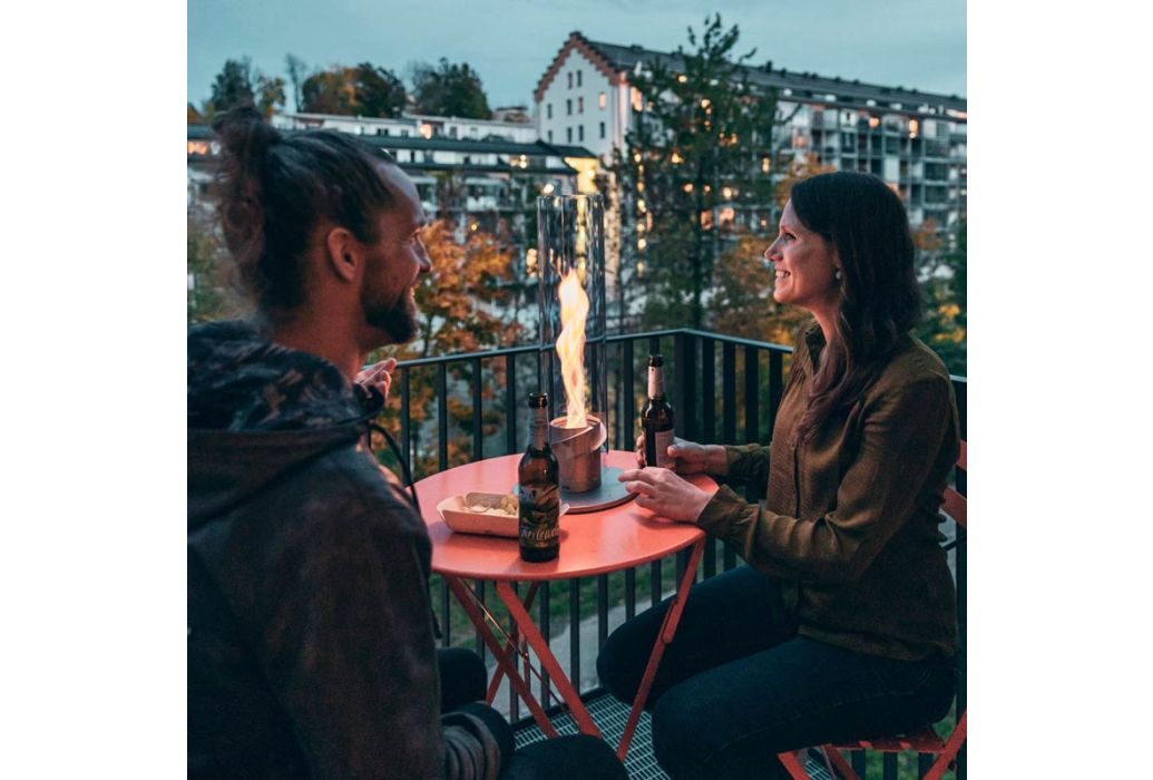 Höfats tafelvuur Spin 120 zilver buiten