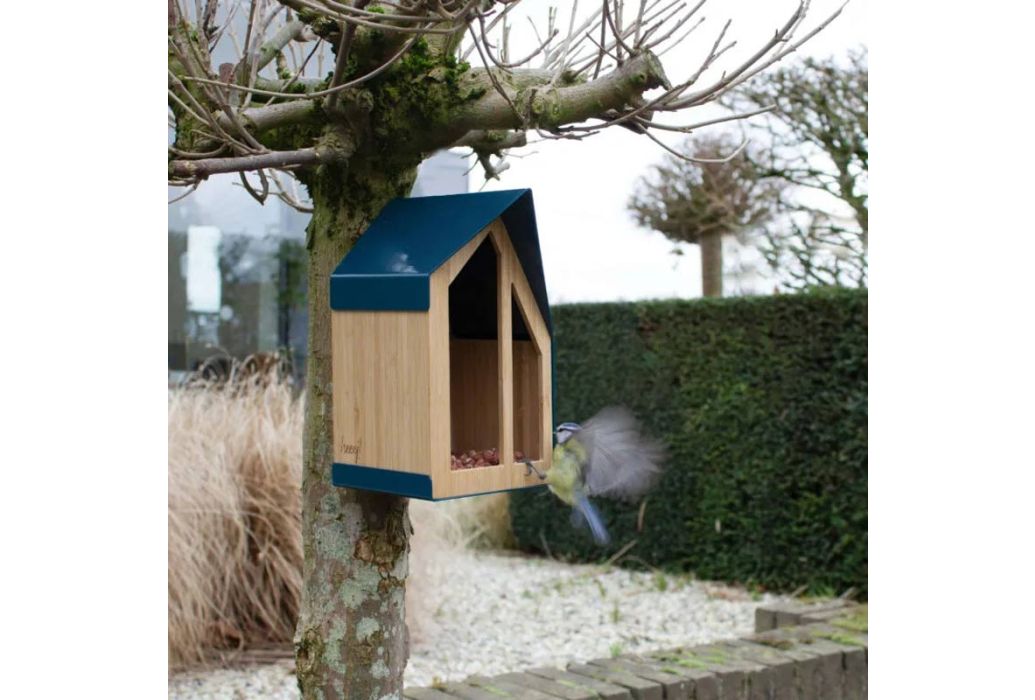 Heeej Happy Bird House wand vogelvoederhuisje Bamboe sfeerbeeld