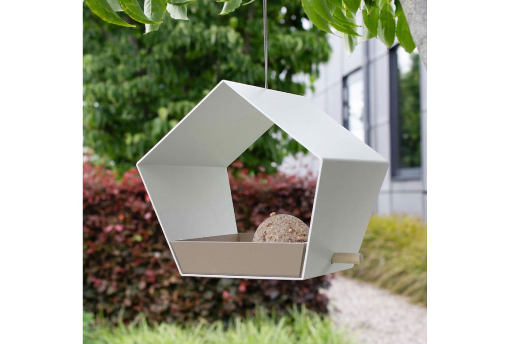 Heeej Small Diamond Hangend Voederhuisje wit sfeerbeeld