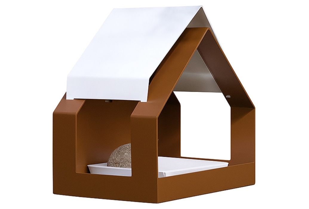 Heeej The Barn wand vogelvoederhuisj bruin & wit productfoto