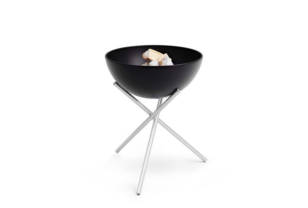 Hofäts bowl vuurschaal met hoog standaard 57 cm hout